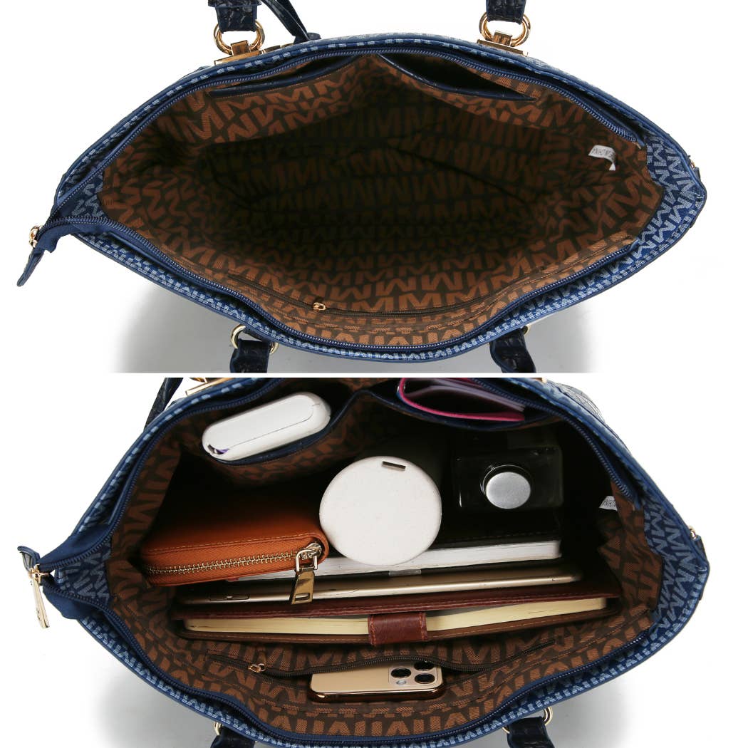 MKF Collection - Wholesale Tote Bag - Women's - MKF Shonda 3PC Tote Handbag Women Vegan Leather10