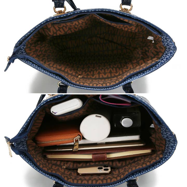 MKF Collection - Vendita all'ingrosso Borsa tote - Donna - MKF Shonda Borsa a Mano 3 Pezzi Donna in Pelle Vegana8