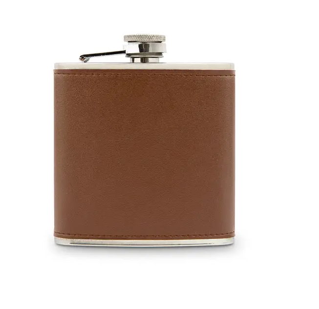 Weddingstar Inc. - Wholesale Flask - Faux Leather Wrapped Metal Hip Flask - Blank5