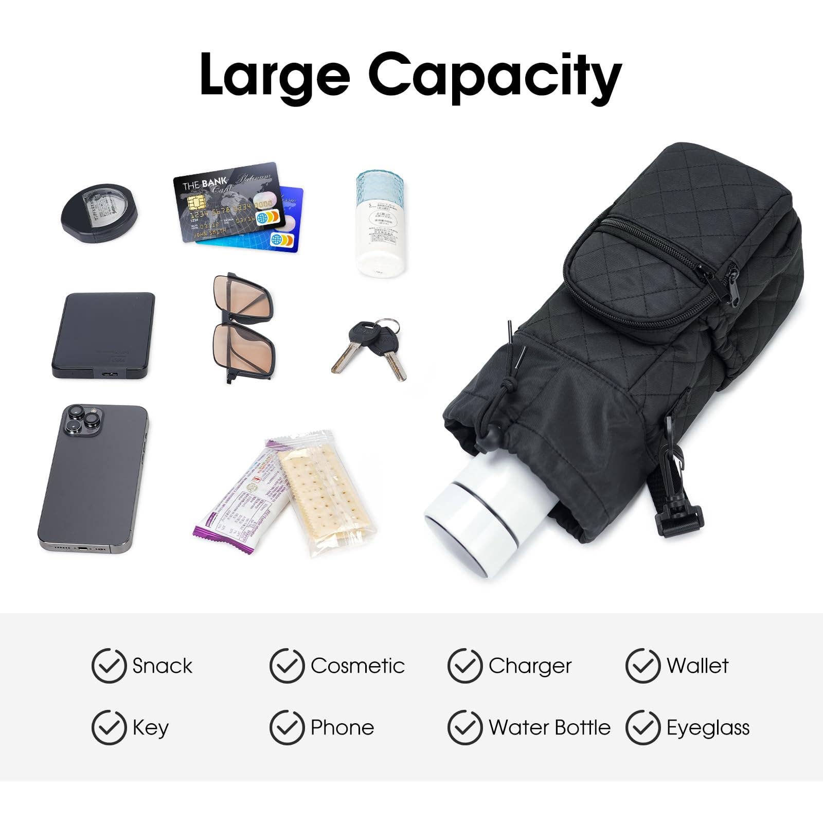 wandf - Wholesale Bottle Rack/Holder - Insulated Water Bottle Holder with Strap and Phone Pocket68