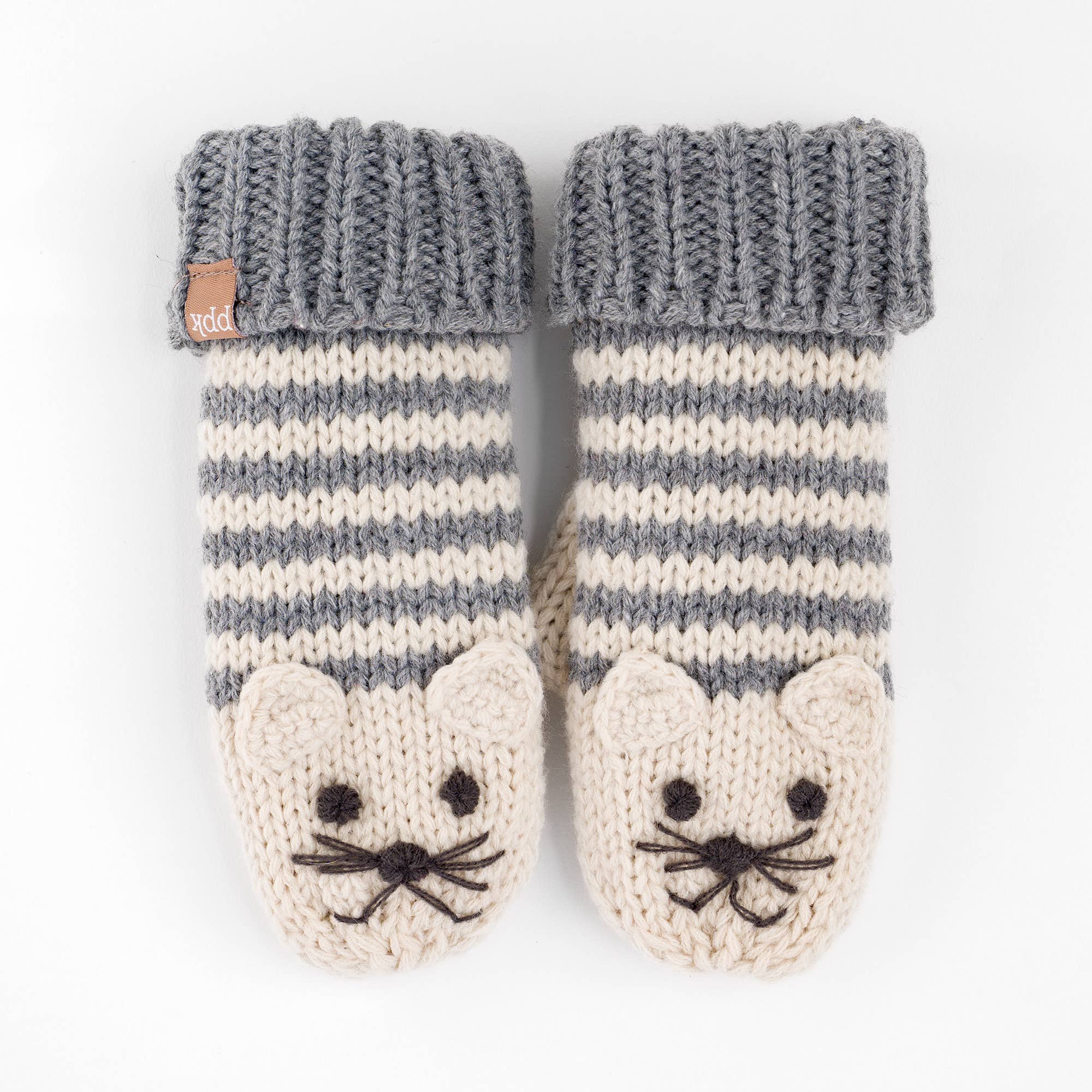 Peppercorn Kids - Wholesale Mittens - Kids - Knitted Cat Mittens - Toddler / Little Kids / Big Kid - Gray7