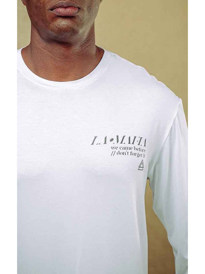 Labellamafia – Großhandel T-Shirt – Herren – Long Sleeve T-Shirt La Mafia White4