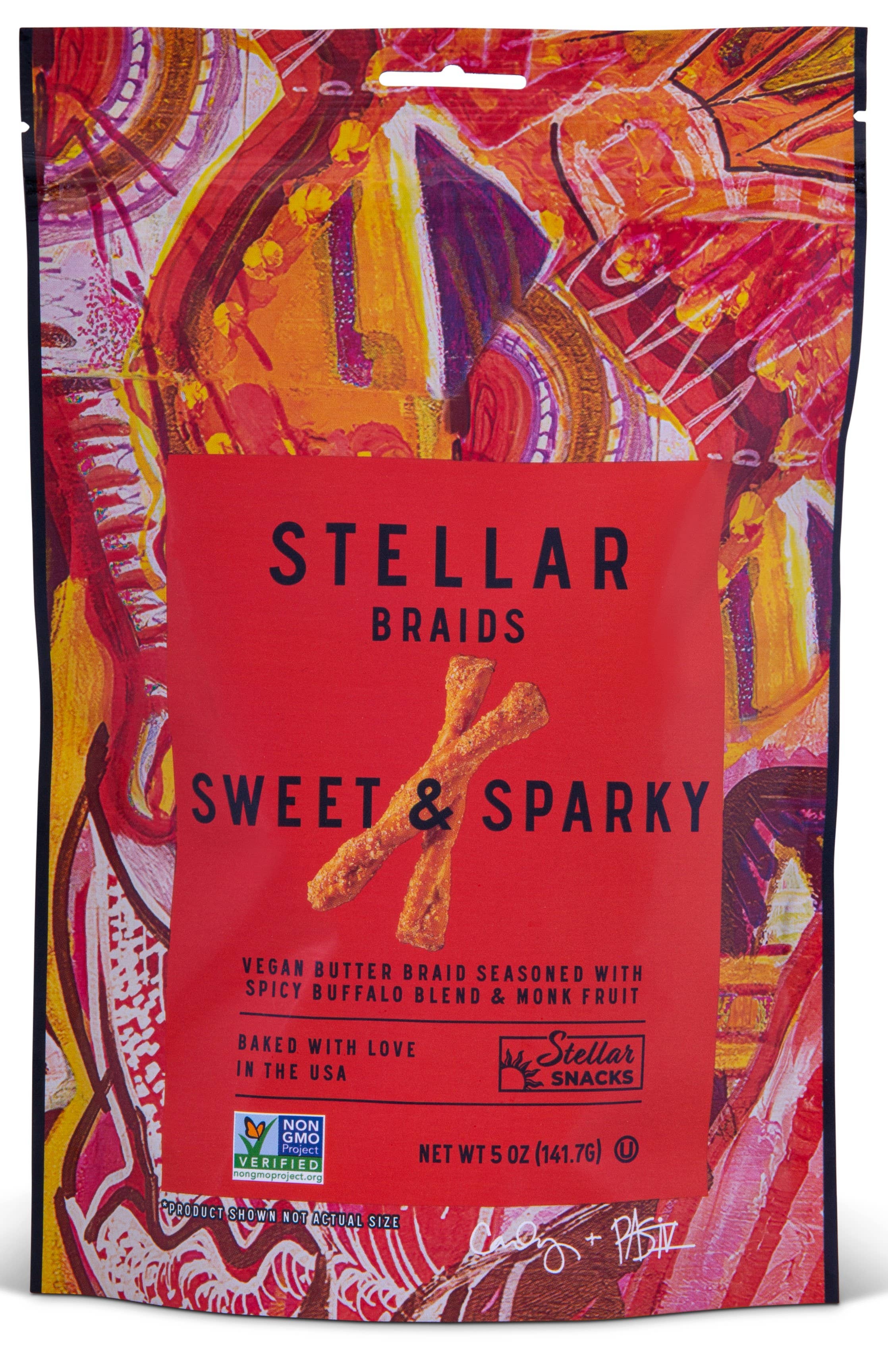 Stellar Snacks - Wholesale Pretzels - Stellar Pretzel Braids - Sweet & Sparky - 5oz1