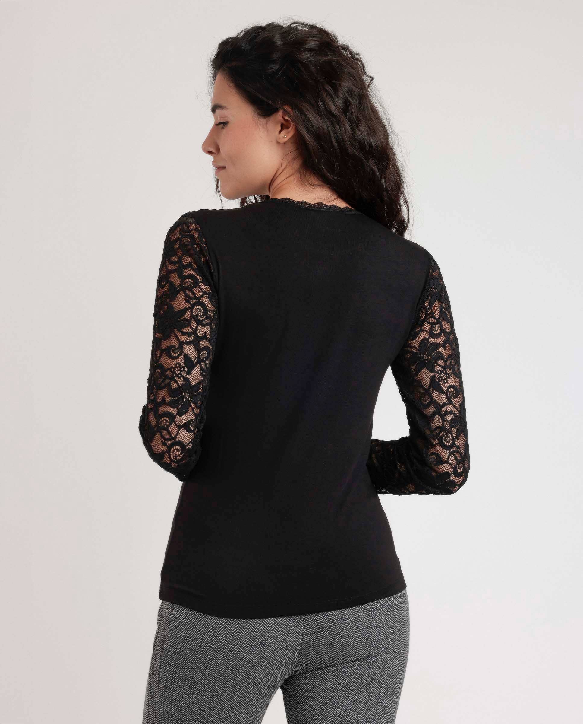 ADMAS - Wholesale T-Shirt - Men's - Lace Piece Long Sleeve Tshirt2