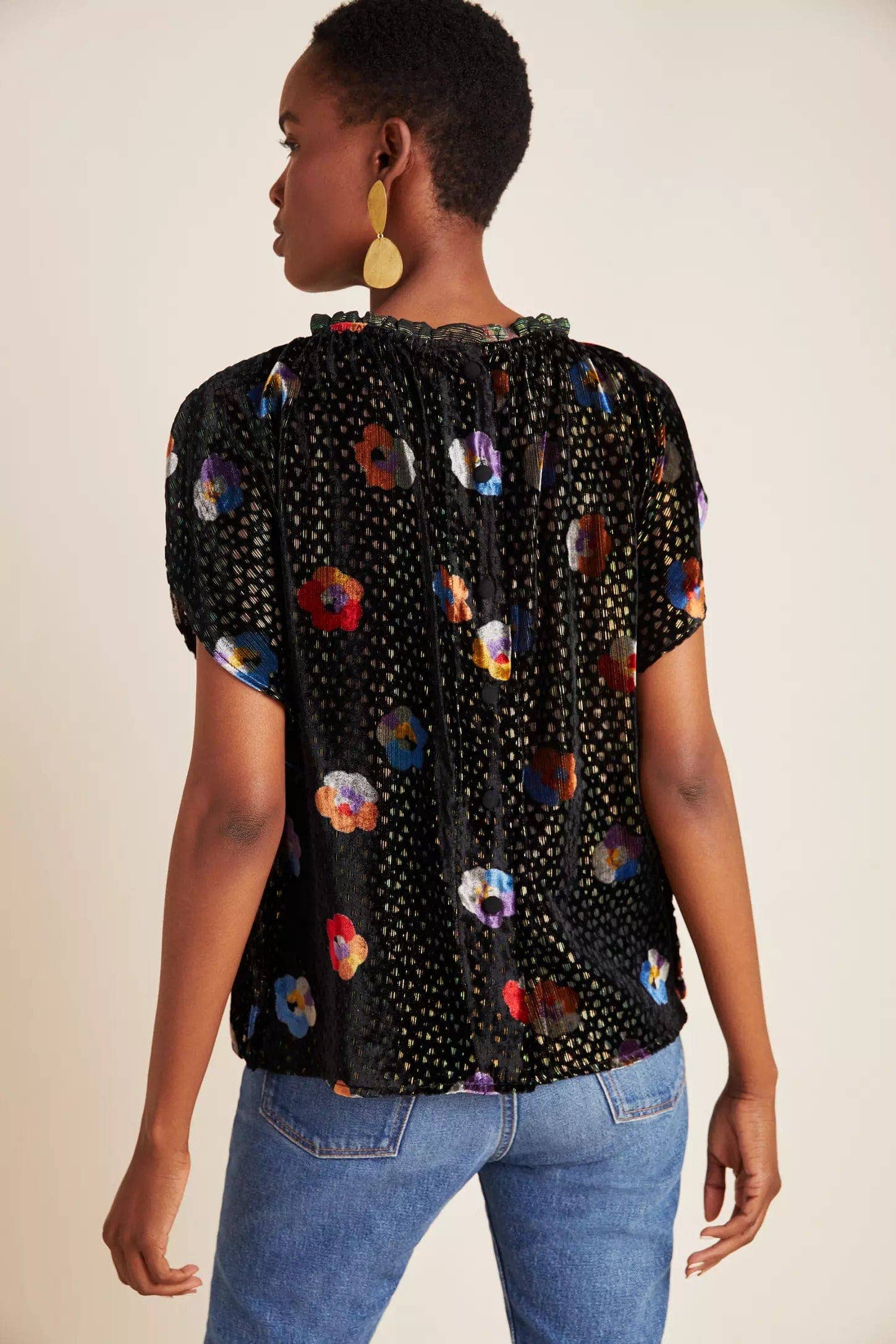 Eva Franco - Wholesale Blouse - Women's - Kelton Velvet Blouse-Elektra Pansey1