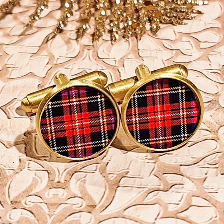 Boutons de manchettes tartan chemise homme pour la vente par Lydée Déco