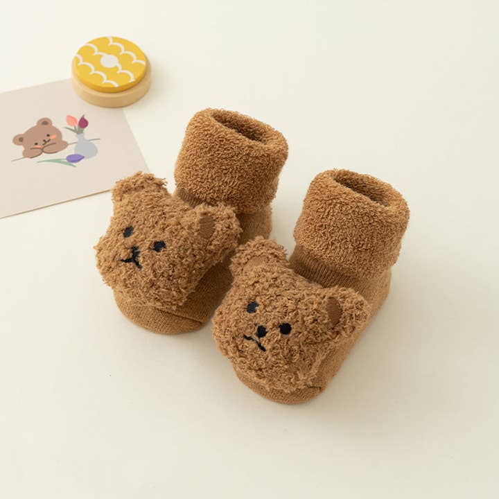 Little Trendy - Vente Chaussettes – bébé - Chaussettes en peluche antidérapantes pour nouveau-né4
