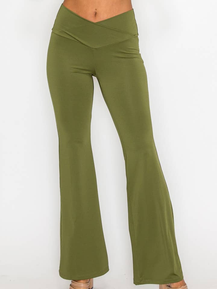 5besties inc - Wholesale Pants - Women's - CROSSOVER ACTIVE FLARE LEGGINGS