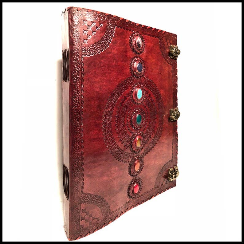 Jay mataji Handicrafts - Wholesale Journal/Diary - big book seven chakra 18 inch large, crystal healing leather1