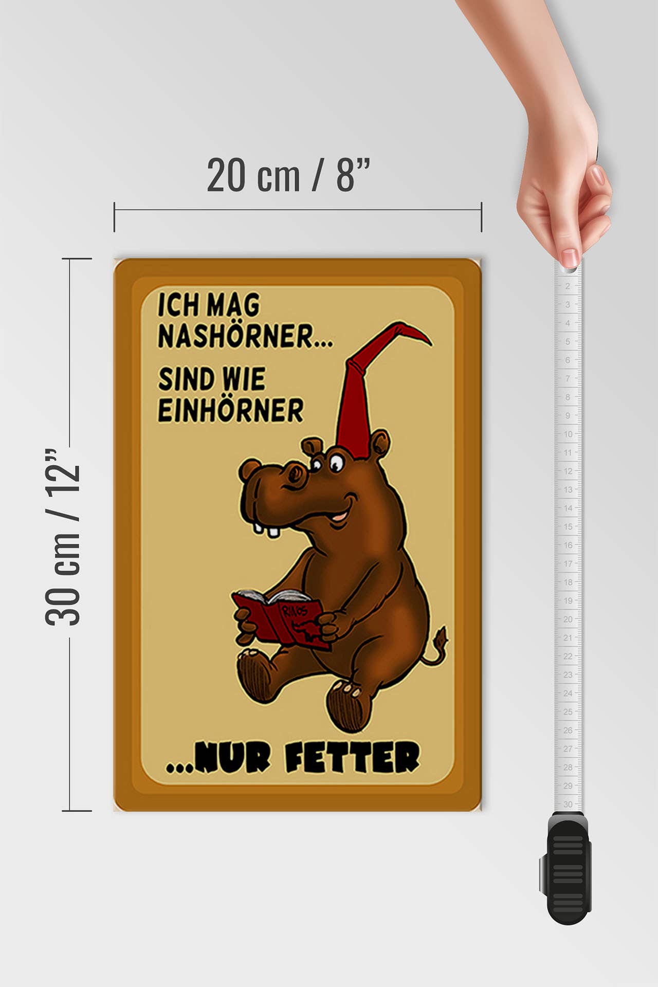 Femer - Wholesale Sign - Wooden sign animals 20x30cm likes rhinos are like unicorns3