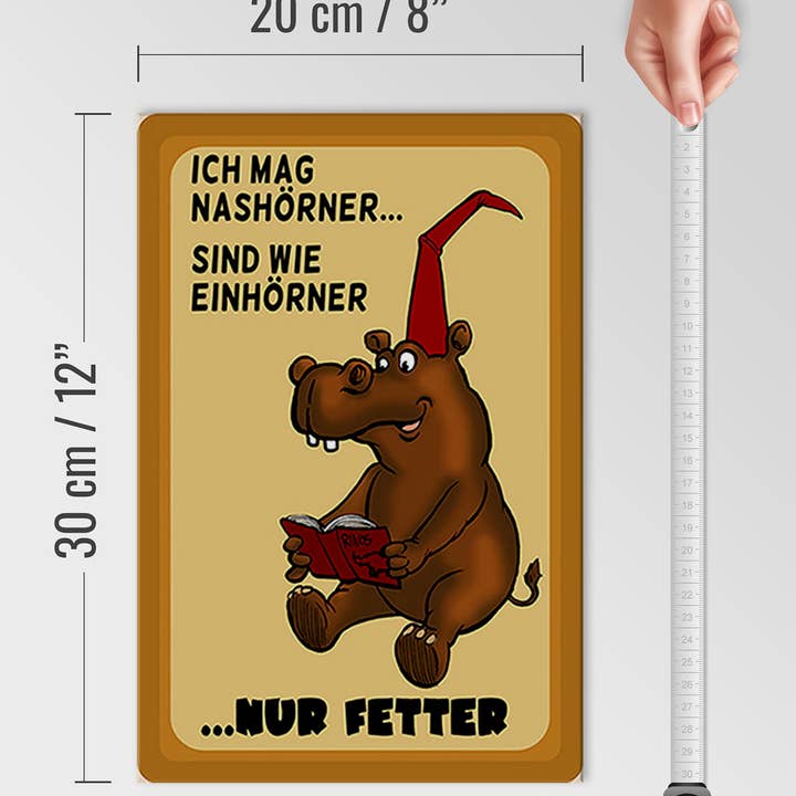 Femer – Engroshandel Skilt – Træskilte dyr 20x30cm kan lide næsehorn er som enhjørninger3