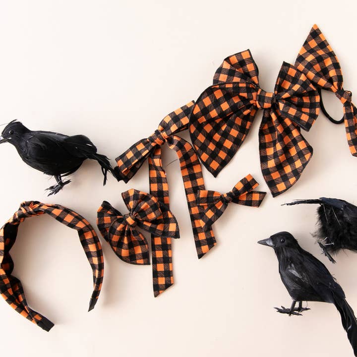 Modern Piggy - Wholesale Hair Bow - Kids - Spooky | Pigtail Set - Petite Party Bow