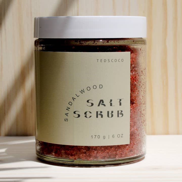 Sandalwood Salt Scrub for wholesale by Teds Coco