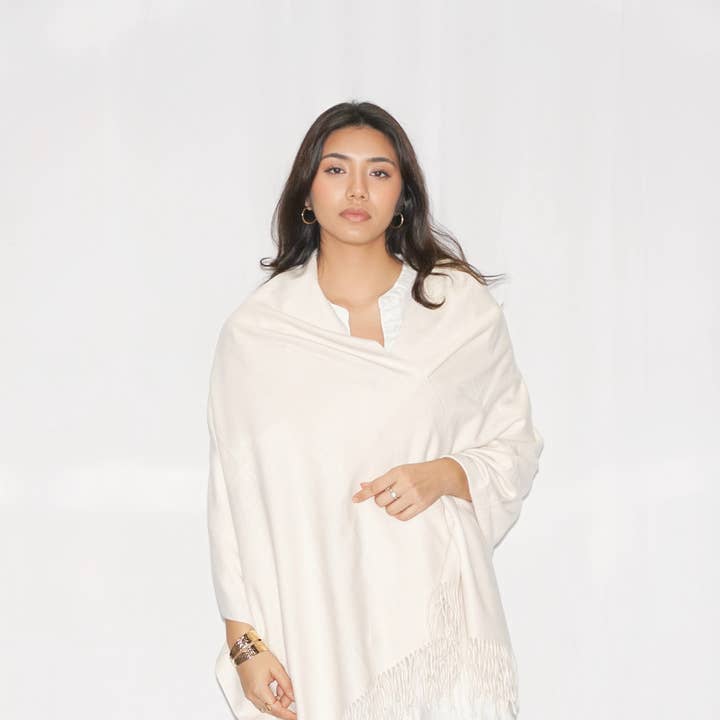 Dolma - Wholesale Wrap – Women's - Cozy Cashmere Blend Stole - Ivory0