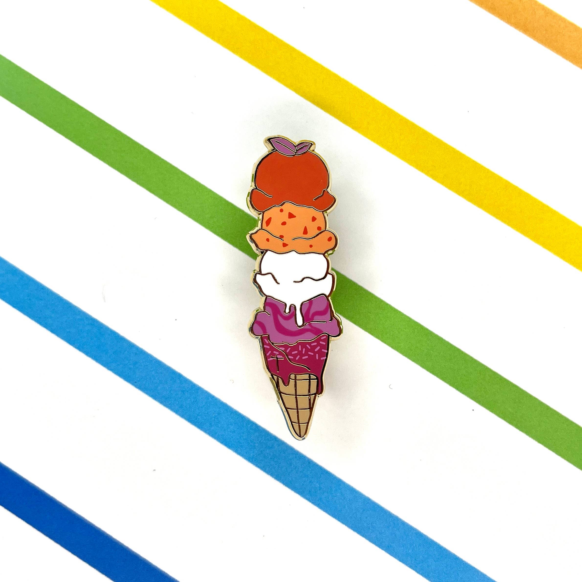 Geek Studio - Wholesale Lapel Pin/Button - Pride Ice Cream Cone Enamel Pins4