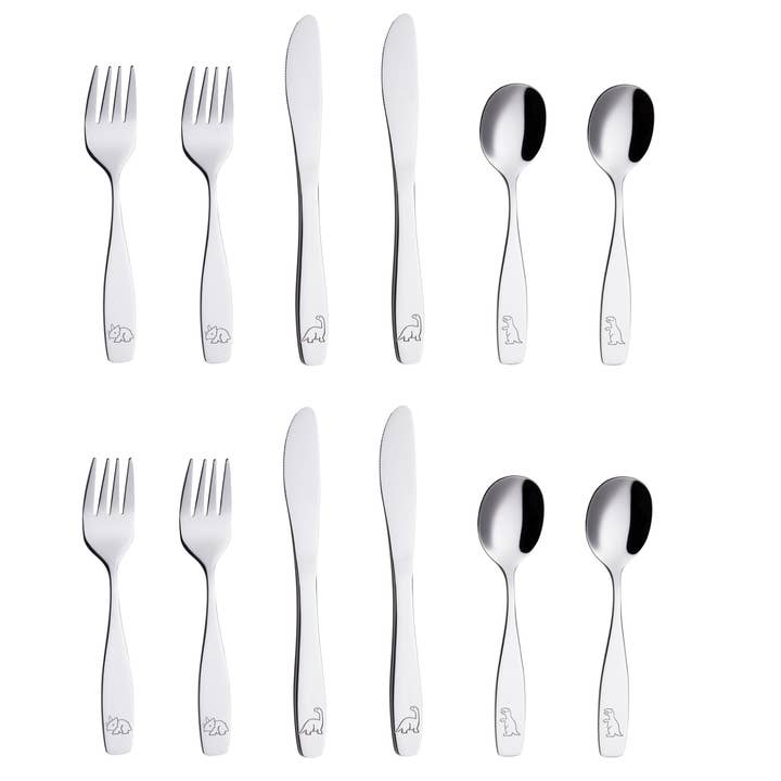 ANNOVA - Wholesale Flatware Set - Kids & Baby - ANNOVA Kids Dino Silverware 12 Pieces Children's Safe Flatware Set Stainless Steel1