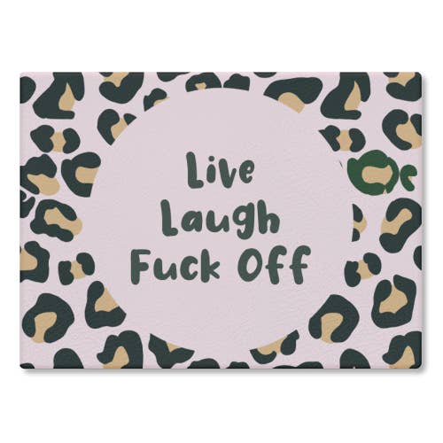 ART WOW – wholesale Cutting board – Chopping Board 'Live Laugh Leopard Print