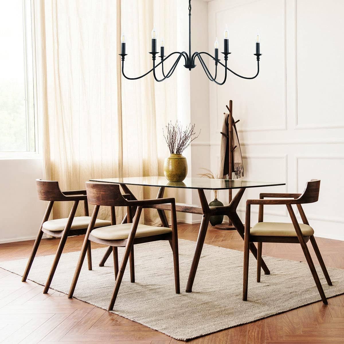 Chandelier 6 Light Black Hanging Fixture For Dining Room for wholesale on Faire1