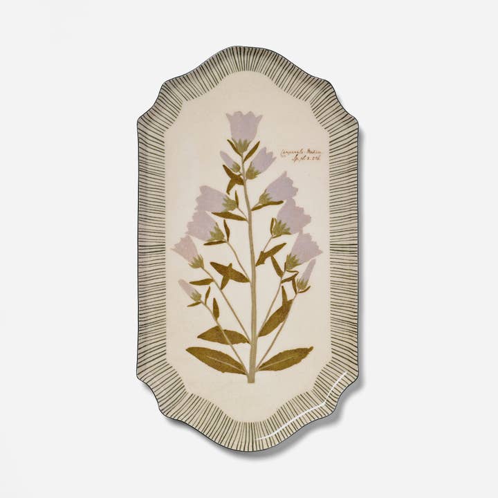Enamel Shaped Edge Tray – Campanula Bellflower for wholesale by Roomytown