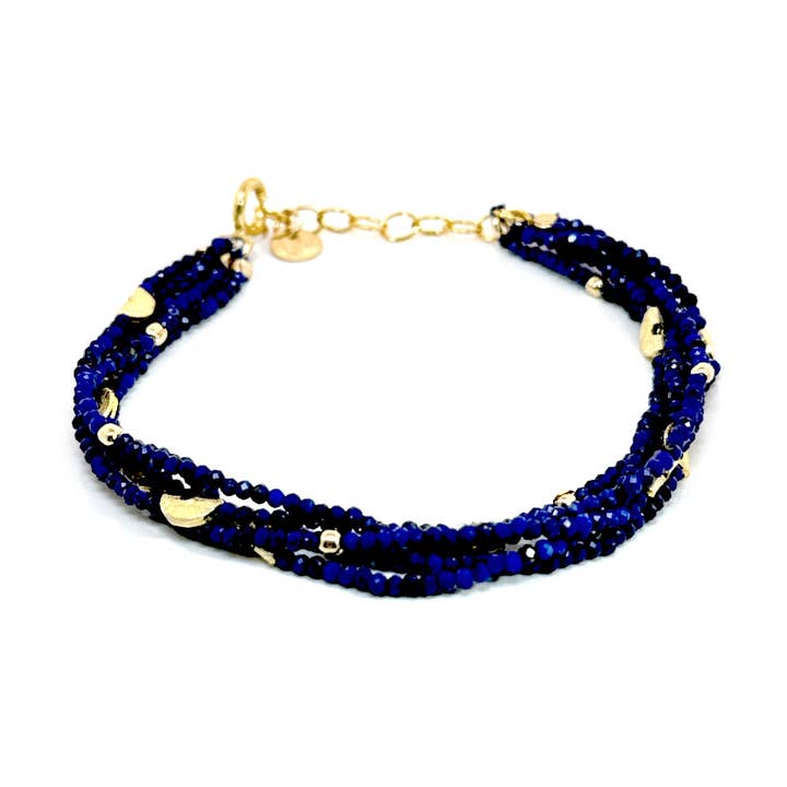 Half Moon Multi strands Bracelet - Lapis for wholesale by Mabel Chong