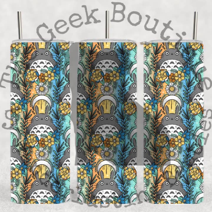 The Geek Boutique - Wholesale Insulated Mug/Tumbler - Spring Chinchilla Floral Neighbor Anime Movie Tumbler