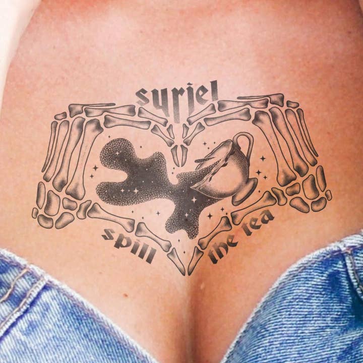 ACOTAR Suriel Spill The Tea Temporary Tattoo Bookish Cosplay for wholesale by Well Read Babes