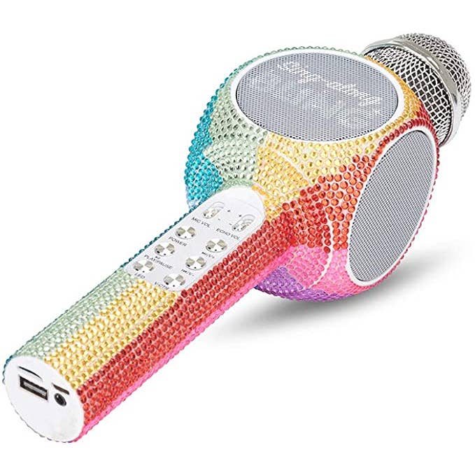 Trend Tech Brands - Wholesale Speakers - Rainbow Bling Karaoke Microphone & Bluetooth Speaker4