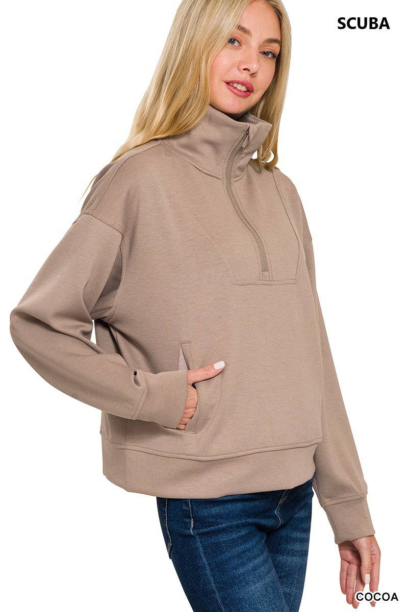 Vanilla Monkey - Wholesale Sweatshirt - Women's - Scuba Half Zip Pullover15