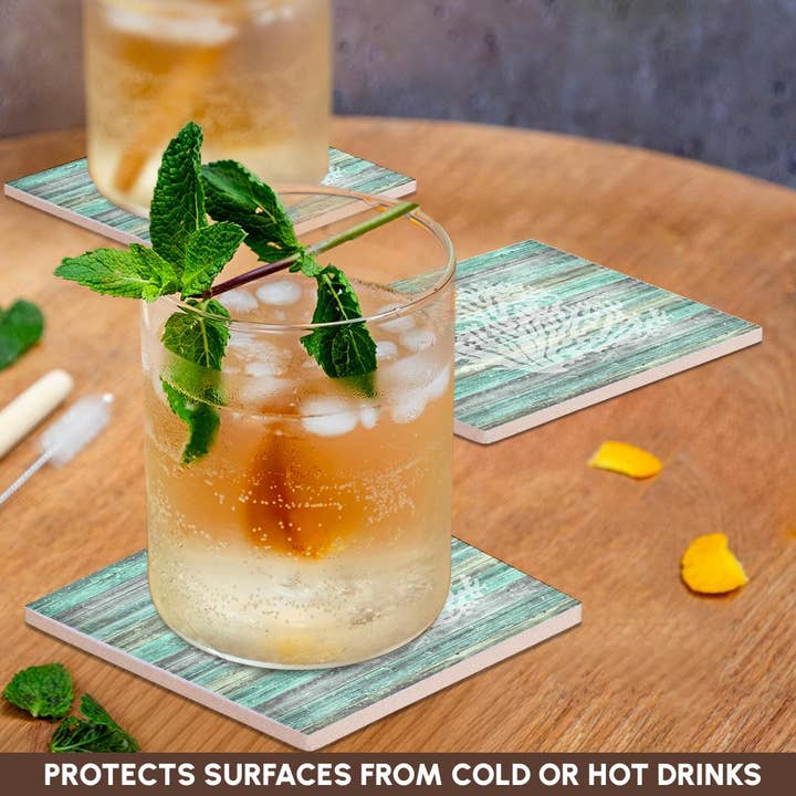 3dRose - Wholesale Coasters - 3dRose, A rustic weathered coastal and nautical coral design for beach decor., Coaster2