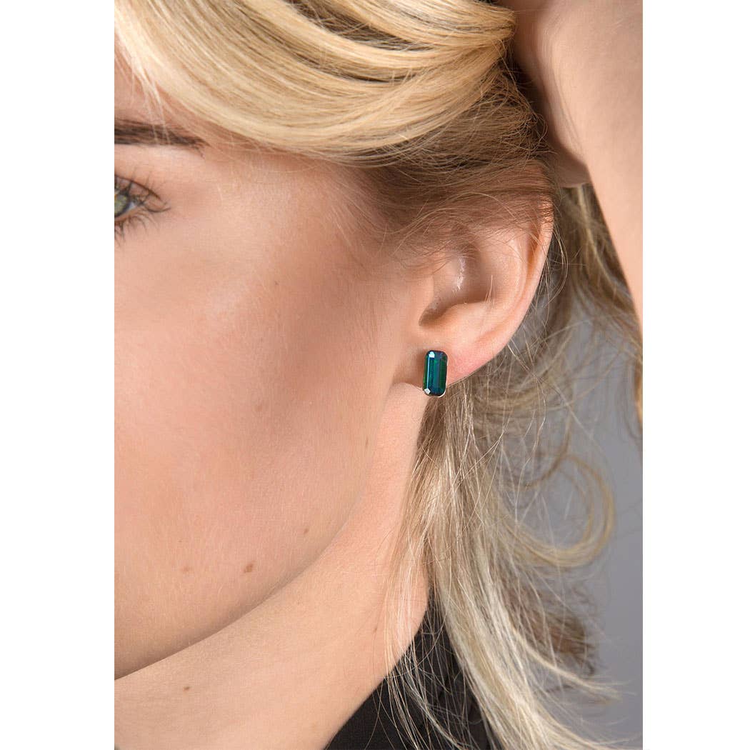 SAACHI – wholesale Stud/post earrings – Prism Baguette Pearl Gemstone Mini Stud Earring2