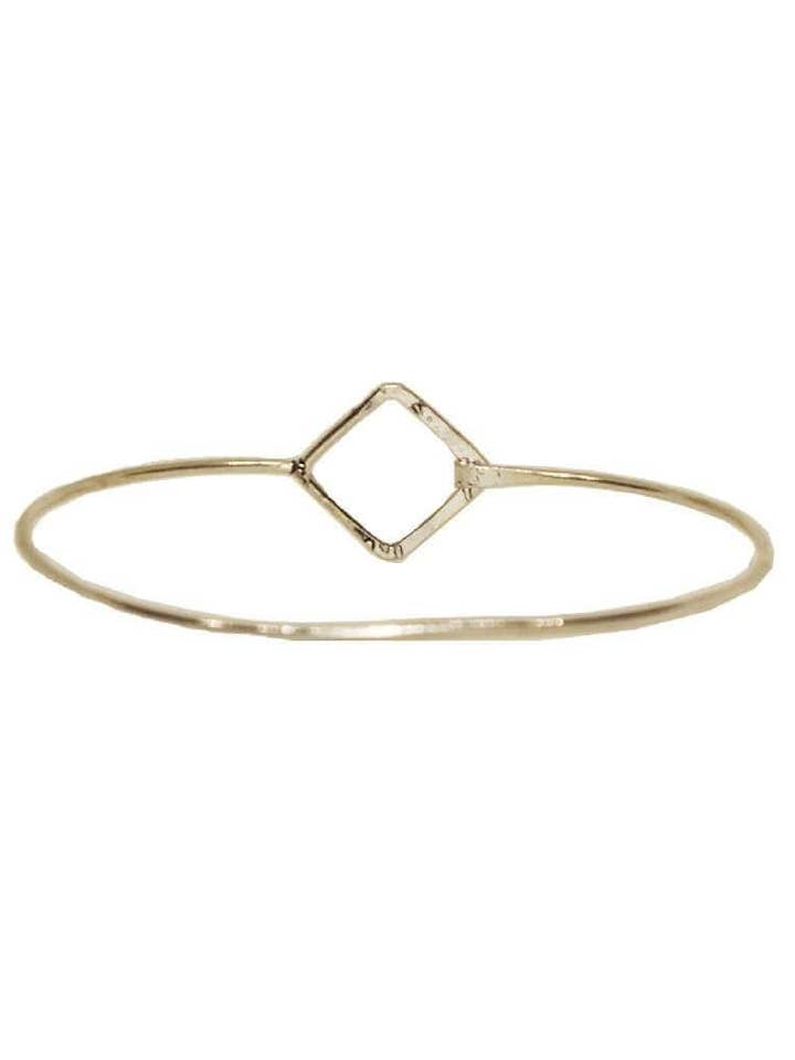 Minimalist Bangle Bracelet with Diamond Charm for wholesale by Urbiana