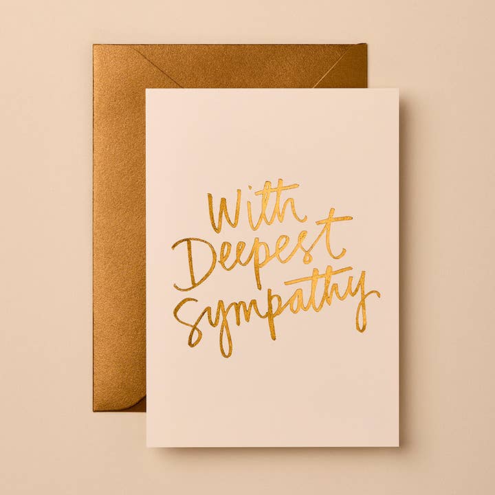 Sympathy Greeting Card | Modern Gold Foil Stationery for wholesale by Gabrielle & Celine Greeting Cards Australia