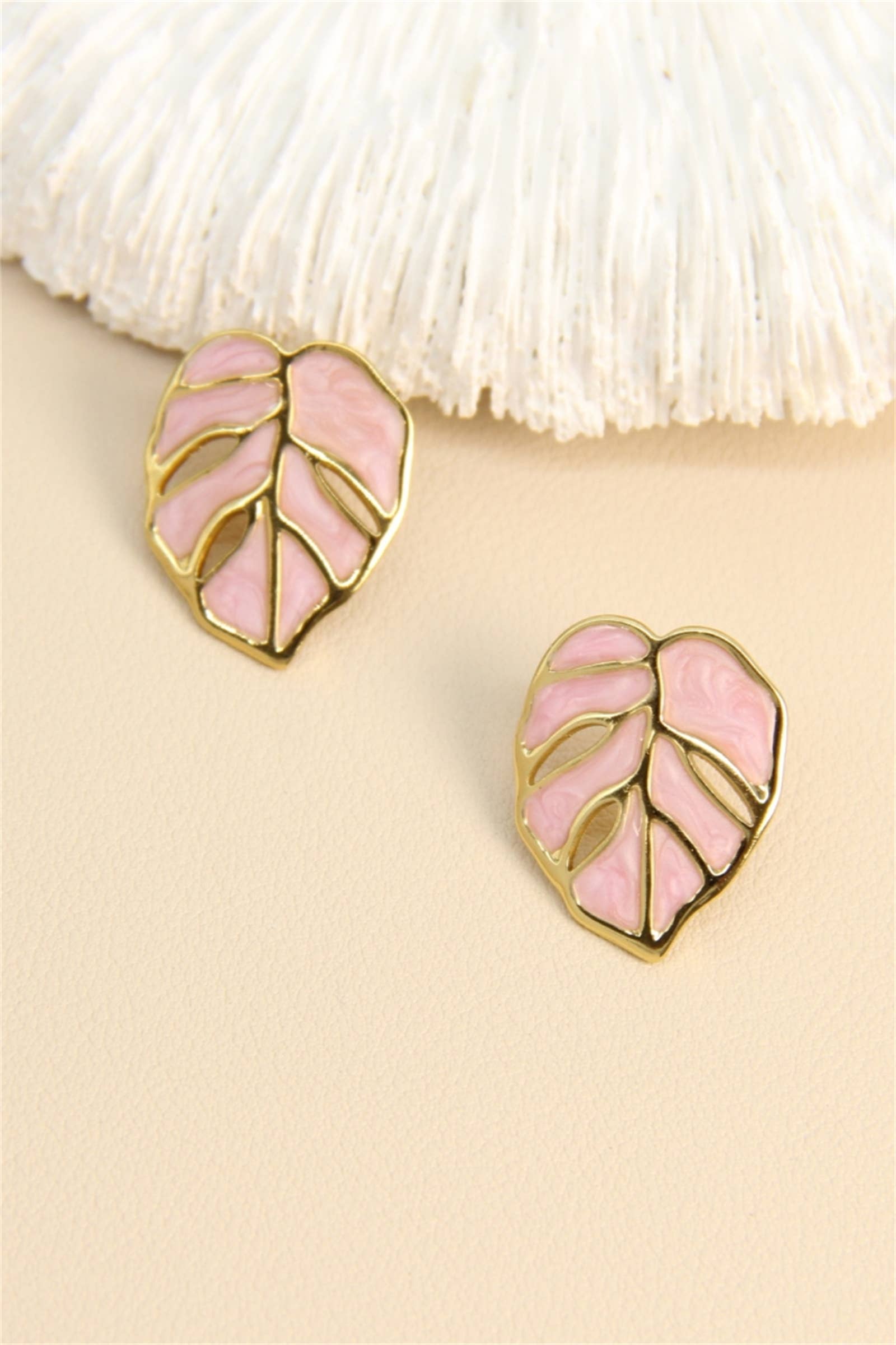 BELLISSIMA BIJOUX - Wholesale Stud/Post Earrings - Enamel Leaf Earrings – Tropical Collection0