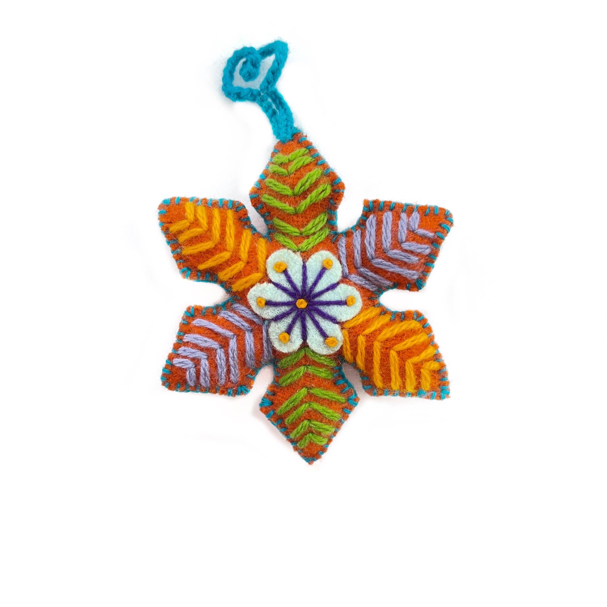 Ornaments 4 Orphans - Wholesale Ornament - Colorful Snowflake Embroidered Christmas Ornament, Various Colors6
