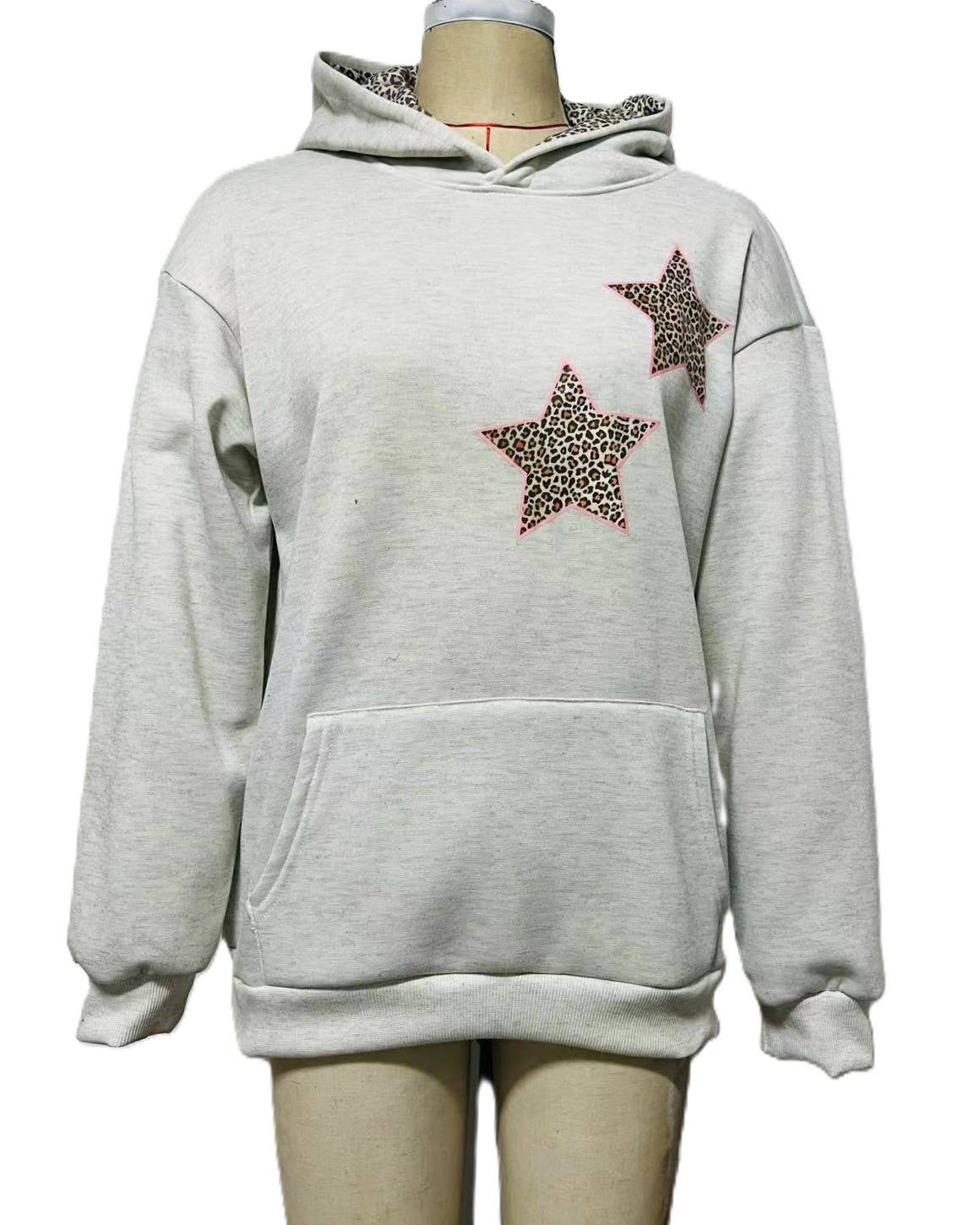 Rosa Clothing - Wholesale Hoodie - Women's - Pentagram Leopard Print Hooded Sweatshirt2