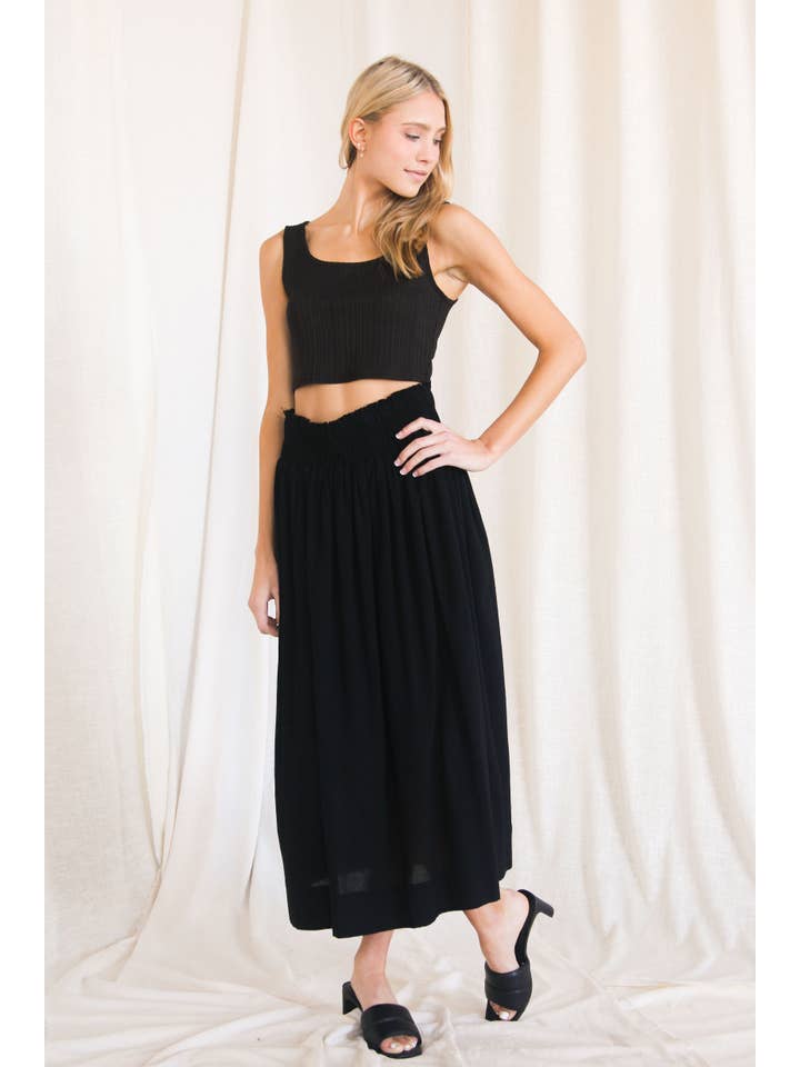 Black Cotton Maxi Skirt for wholesale on Faire