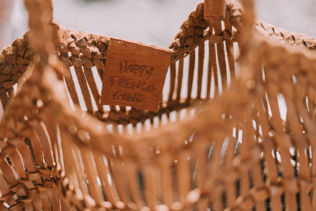 Happy French Gang – wholesale Beach bag – Luni Leather Woven Tan Bag3
