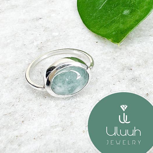 Aquamarine Horizontal Silver Ring II for wholesale by Uluuh Jewelry