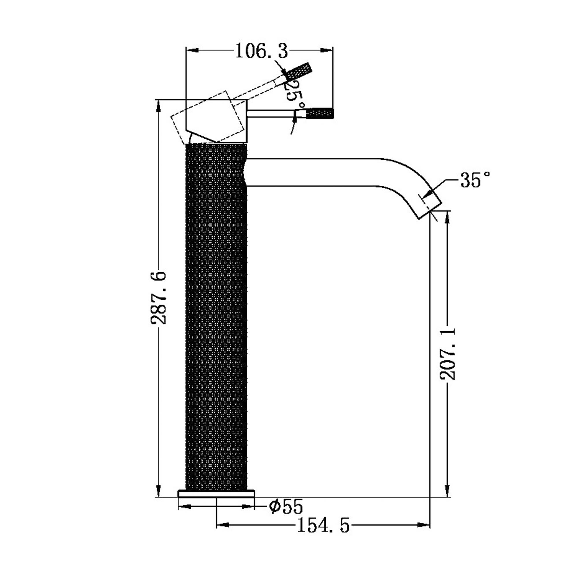 Stilform Handels GmbH - Venta al por mayor Conjunto de accesorios de baño - Grifo de lavabo Stilform serie Iconic versión alta en color gunmetal4