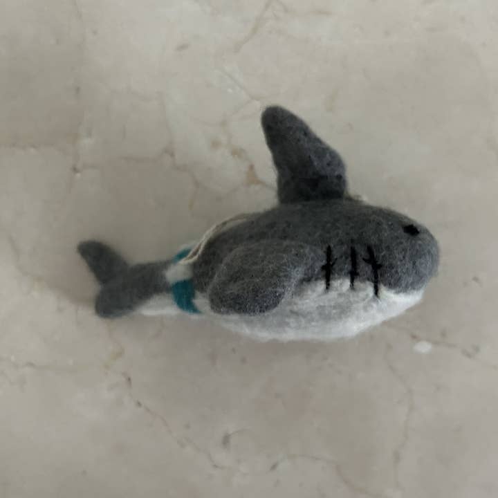 cerruti home - Wholesale Ornament - Handmade Felt "Shark in Buoy" ornament