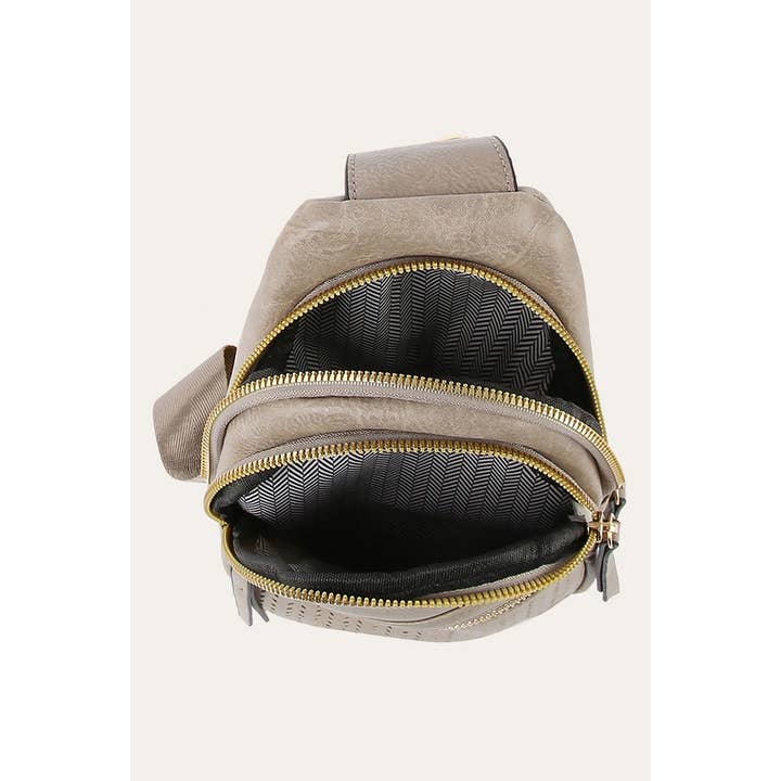 Anarchy Street - Wholesale Crossbody Bag - Women's - Perforated Printed Sling Crossbody Bag