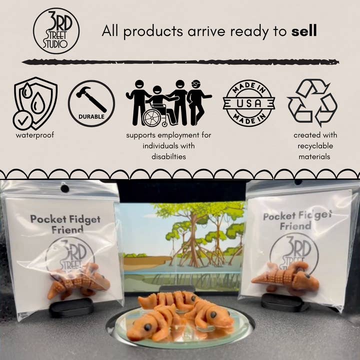 Crocodile - Fidget Friend for wholesale by Third St. Studio