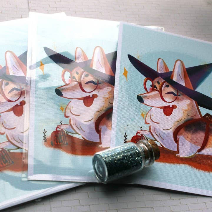 SudiBear - Wholesale Art Print - Witchy Corgi Print2