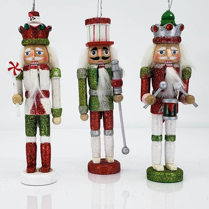 Nutcracker Ballet Gifts - Vendita all'ingrosso Set di decorazioni - Schiaccianoci ornamenti natalizi colori set di 3 in 6 nch