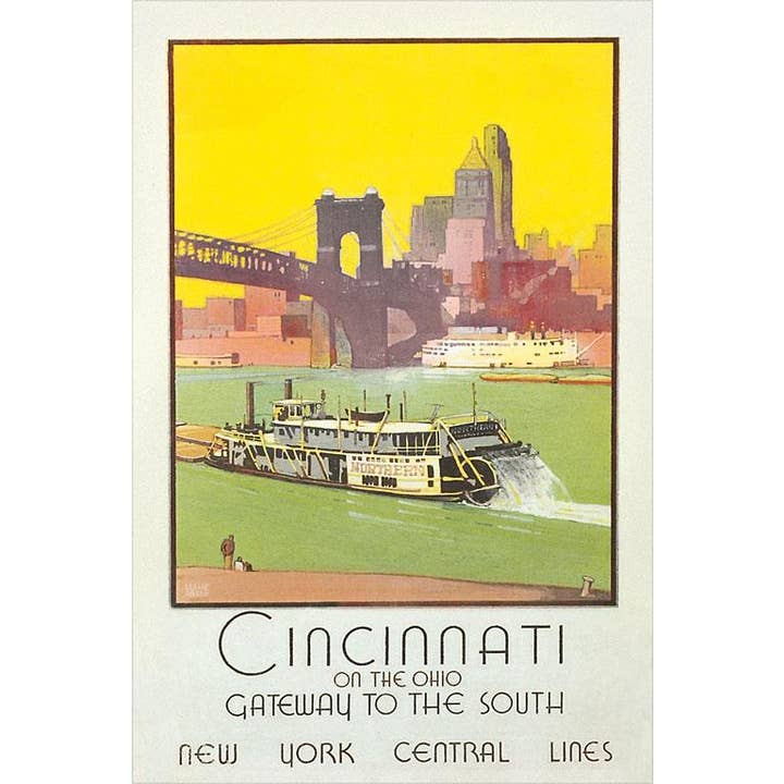 Art Print OH-569 Cincinnati Travel Poster for wholesale by Found Image Press