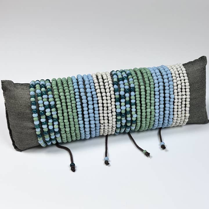 Bali Glass Beads Dolly Pull Bracelet for wholesale by Pink House Imports