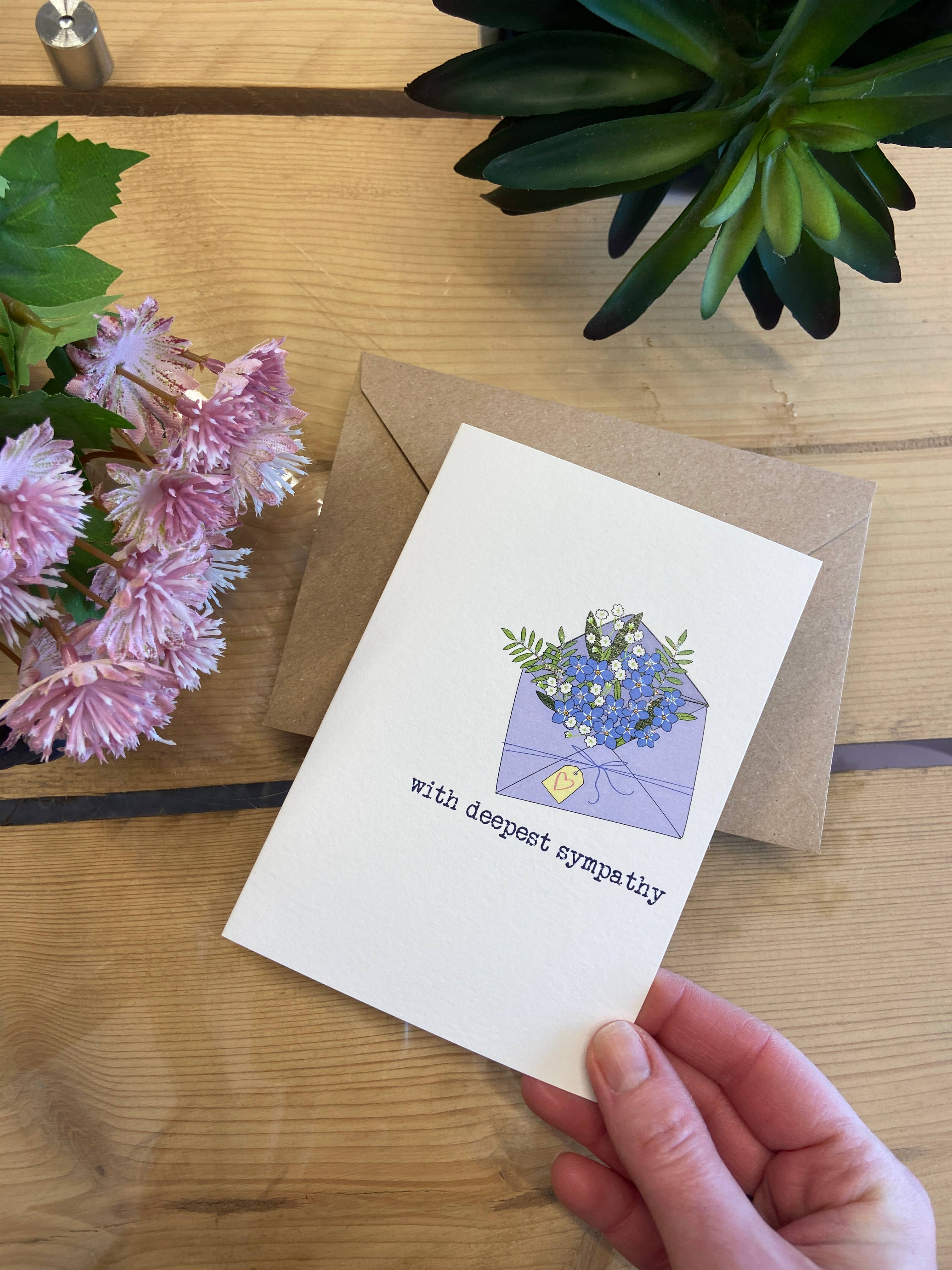 Dandelion Stationery - Wholesale Rouwkaart - Met oprechte deelneming - Wenskaart2