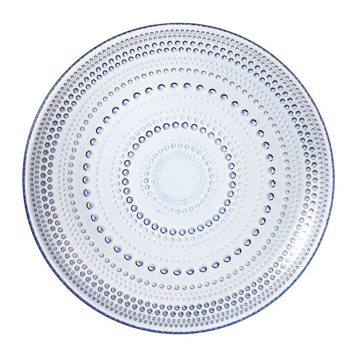 Glass Hobnail Dinner or Charger Plates | Set of 4 | Blue for wholesale by The Wine Savant / Khen Glassware