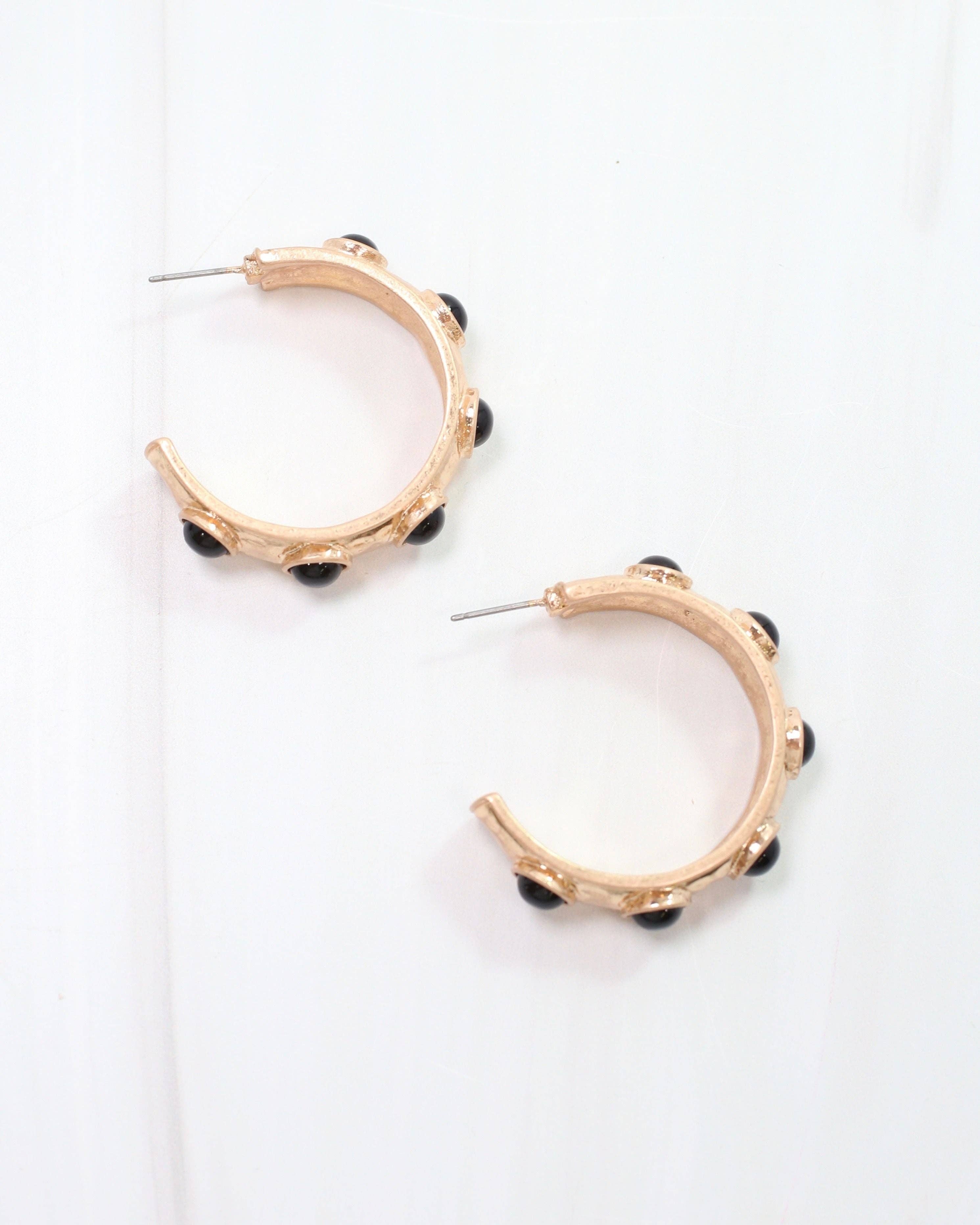 Caroline Hill - Wholesale Hoop Earrings - Frazee Hoop Black