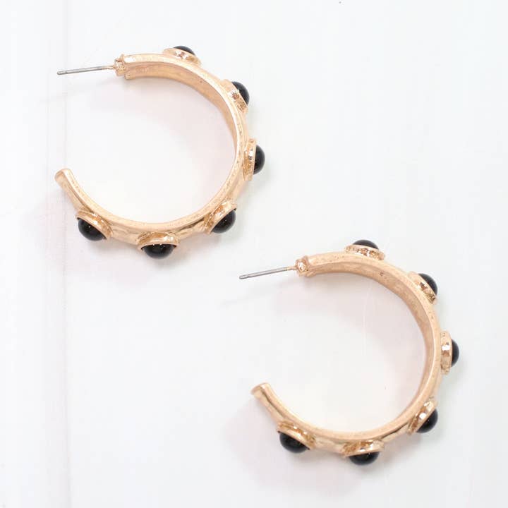 Caroline Hill - Wholesale Hoop Earrings - Frazee Hoop Black0
